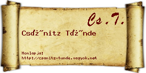 Csánitz Tünde névjegykártya