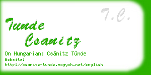 tunde csanitz business card